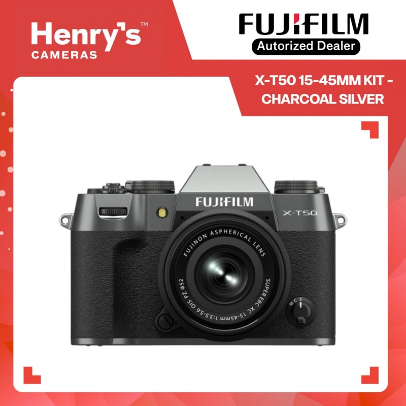 Fujifilm X-T50 15-45mm Kit Digital Mirrorless Camera - Charcoal Silver